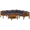 vidaXL 6 pcs conjunto lounge de jardim c/ almofad&otilde;es ac&aacute;cia maci&ccedil;a