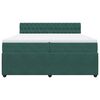 vidaXL Cama com molas/colch&atilde;o 200x200 cm veludo verde-escuro
