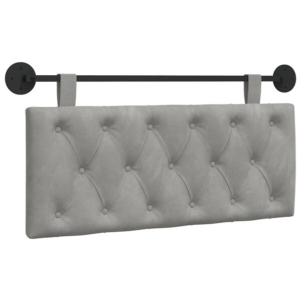 vidaXL Cabeceira Suspensa Cinzento-claro 110 x 55 x 7 cm Veludo