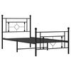 vidaXL Estrutura de cama com cabeceira e p&eacute;s 100x190 cm metal preto