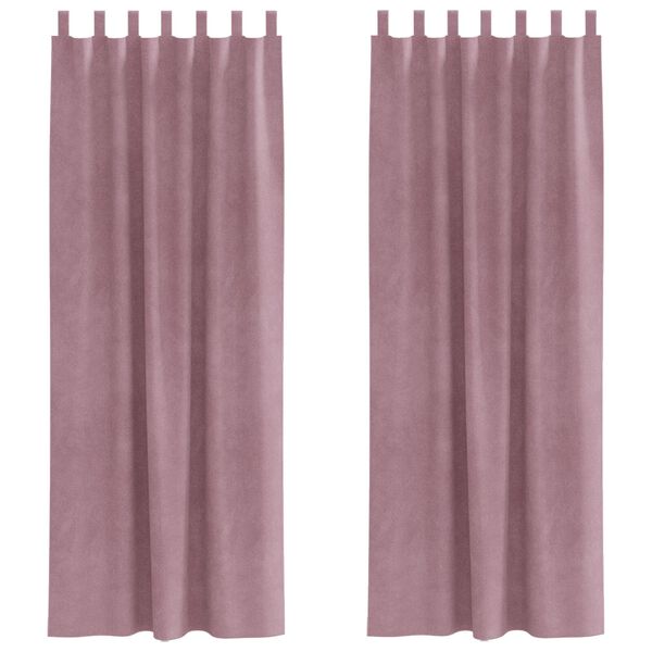 vidaXL Cortinas opacas 2 pcs Rosa Escuro 140 x 260 cm Veludo