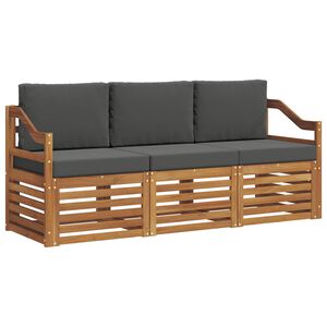 vidaXL Conjuntos de sof&aacute;s com almofada 3 pcs Natural e Antracite