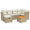 vidaXL 7 pcs conjunto de sof&aacute;s p/ jardim com almofad&otilde;es vime PE bege