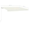 vidaXL Toldo retr&aacute;til manual 450x300 cm cor creme