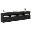 vidaXL Gabinetes de TV na Parede 2 pcs Carvalho Preto 80 x 30 x 40 cm