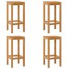vidaXL Banco de bar 4 pcs Castanho Madeira de Teca S&oacute;lida
