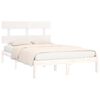 vidaXL Estrutura de cama 200x200 cm madeira maciça branco