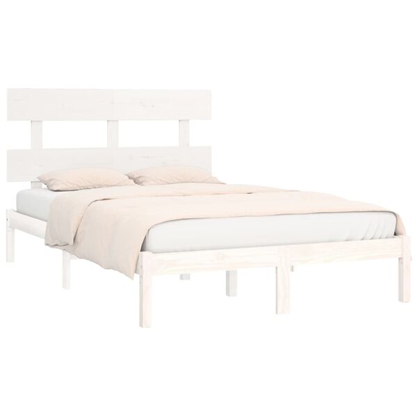 vidaXL Estrutura de cama 200x200 cm madeira maciça branco