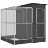 vidaXL Avi&aacute;rio com Extens&atilde;o Prata 209x203x216 cm A&ccedil;o