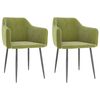 vidaXL Cadeiras de jantar 2 pcs veludo verde-claro