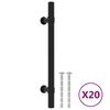 vidaXL Puxadores para m&oacute;veis 20 pcs 128 mm a&ccedil;o inoxid&aacute;vel preto