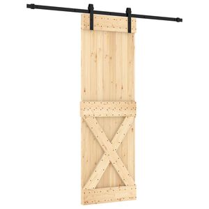 vidaXL Porta Deslizante 70 x 210 cm Natural e Preto