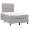 vidaXL Cama box spring c/ colch&atilde;o e LED 120x200 cm tecido cinza-claro