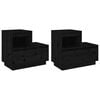vidaXL Mesas de cabeceira 2 pcs 60x34x51 cm pinho maci&ccedil;o preto