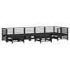 vidaXL 8 pcs conjunto lounge jardim c/ almofad&otilde;es madeira maci&ccedil;a preto