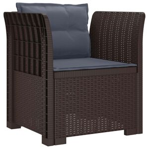 vidaXL Poltrona 1 Lugar com Almofadas Look Rattan PP Castanho
