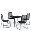 vidaXL 5 pcs conjunto de jantar para jardim preto