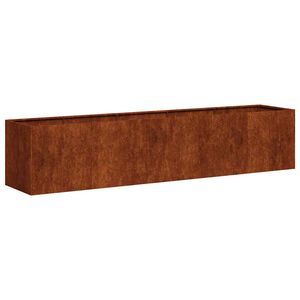 vidaXL Floreira enferrujada 200x40x40 cm a&ccedil;o resistente