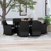 vidaXL 7 pcs conjunto de jantar para jardim com almofad&otilde;es preto