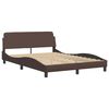 vidaXL Estrutura de cama sem colch&atilde;o Hvar couro artificial 140x190cm castanho
