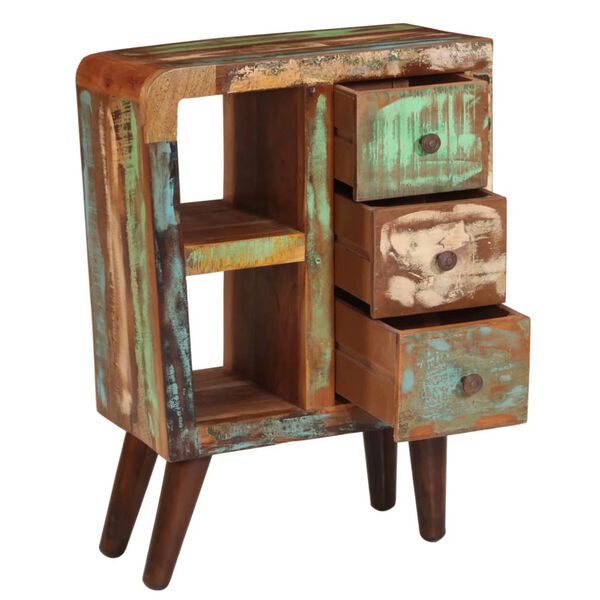 vidaXL Aparador 55x30x80 cm madeira recuperada maci&ccedil;a