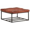vidaXL Pufe 80x80x43 cm couro genu&iacute;no castanho-escuro