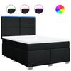 vidaXL Cama com molas/colch&atilde;o 140x190 cm tecido preto