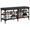 vidaXL Banco sapateira 102x32x47cm derivados madeira carvalho castanho