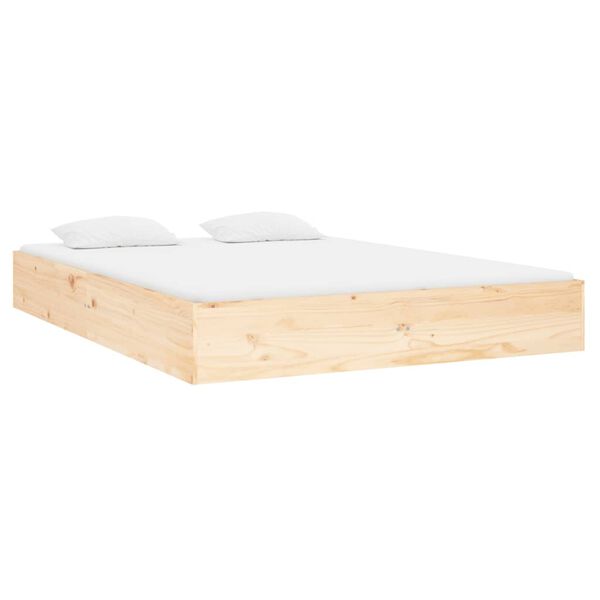 vidaXL Estrutura de cama 140x190 cm madeira maci&ccedil;a