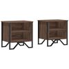 vidaXL Mesas de cabeceira 2 pcs derivados de madeira carvalho castanho