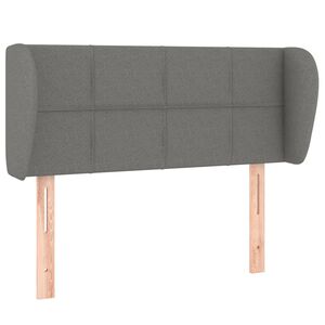 vidaXL Cabeceira de cama c/ abas tecido 93x23x78/88 cm cinzento-escuro