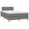 vidaXL Cama boxspring com colch&atilde;o 120x190 cm tecido cinzento-escuro