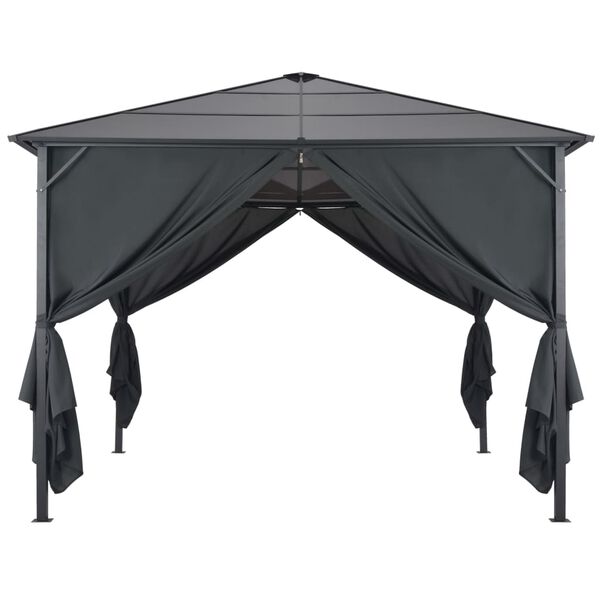 vidaXL Gazebo com cortinas Alum&iacute;nio 3x3 m preto