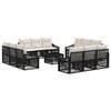 vidaXL Conjunto de Sof&aacute; de Jardim 13 unid. Preto vime PE