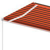 vidaXL Toldo retr&aacute;til manual independente 450x300cm laranja e castanho