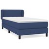 vidaXL Cama com molas/colch&atilde;o 90x200 cm tecido azul