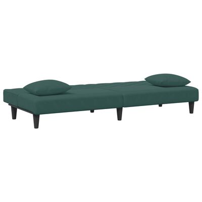 vidaXL 2 pcs conjunto de sofás com almofadas veludo verde-escuro