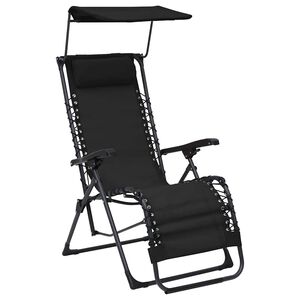 vidaXL Cadeira de p&aacute;tio dobr&aacute;vel textilene preto