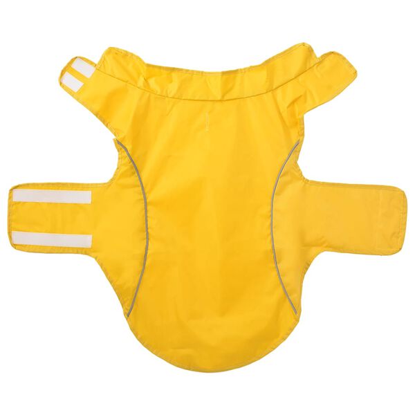 vidaXL Capa de chuva para c&atilde;es com tiras reflectoras amarelo XL