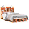 vidaXL Cama c/ estante sem colch&atilde;o 120x200cm pinho maci&ccedil;o castanho-mel