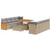 vidaXL Conjunto de Sof&aacute; de Jardim 12 pcs Bege e Cinza Claro vime PE