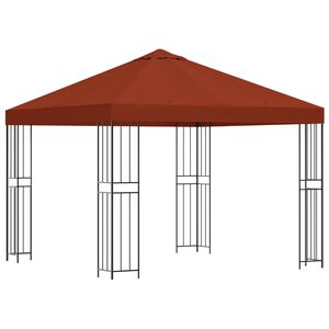 vidaXL Gazebo 3 x 3 m Terracota Poli&eacute;ster e A&ccedil;o 190 gsm