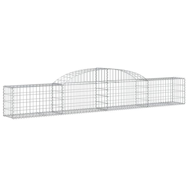 vidaXL Cestos gabi&atilde;o arqueados 9 pcs 300x30x40/60 cm ferro galvanizado