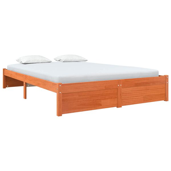 vidaXL Estrutura da Cama Marrom Cera 160 x 200 cm