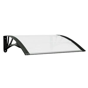 vidaXL Toldo para porta 80x75 cm policarbonato preto/transparente
