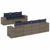 vidaXL Conjunto de sof&aacute; de jardim com 8 pe&ccedil;as e almofadas em rattan sint&eacute;tico cinza
