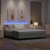 vidaXL Cama Box Spring LED Cinzento-claro 180 x 200 cm Veludo