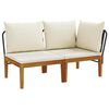 vidaXL 2 unid. Conjunto de Lounge de Jardim com Almofadas Natural