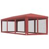 vidaXL Tenda p/ festas c/ 8 paredes laterais rede 3x9 m PEAD vermelho