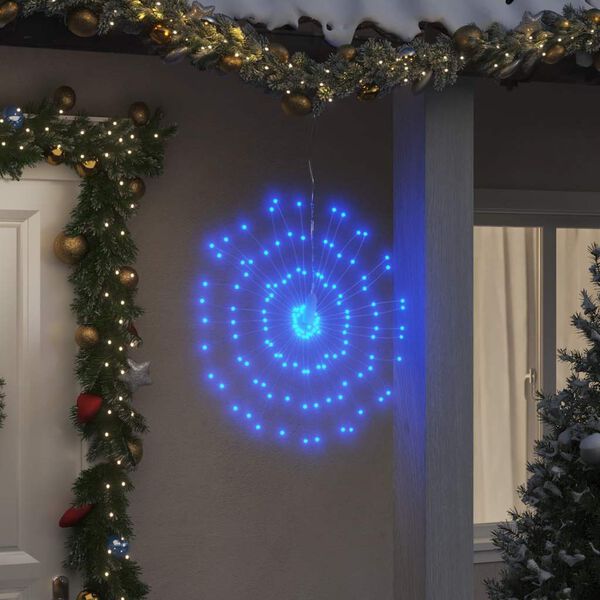 vidaXL Ilumina&ccedil;&otilde;es estrelares p/ Natal 140 LEDs 4 pcs 17 cm azul